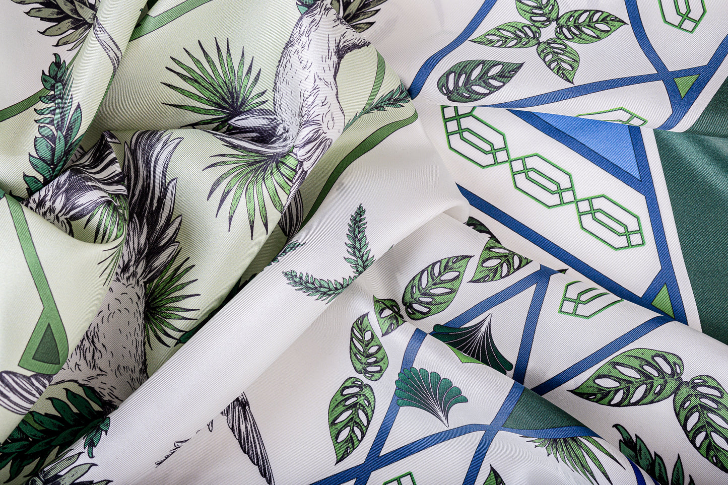 Green Hummingbird Art Deco Scarf