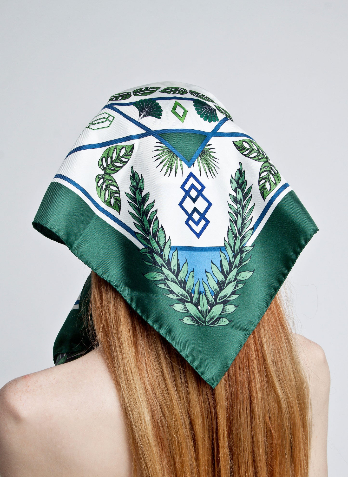 Green Hummingbird Art Deco Scarf