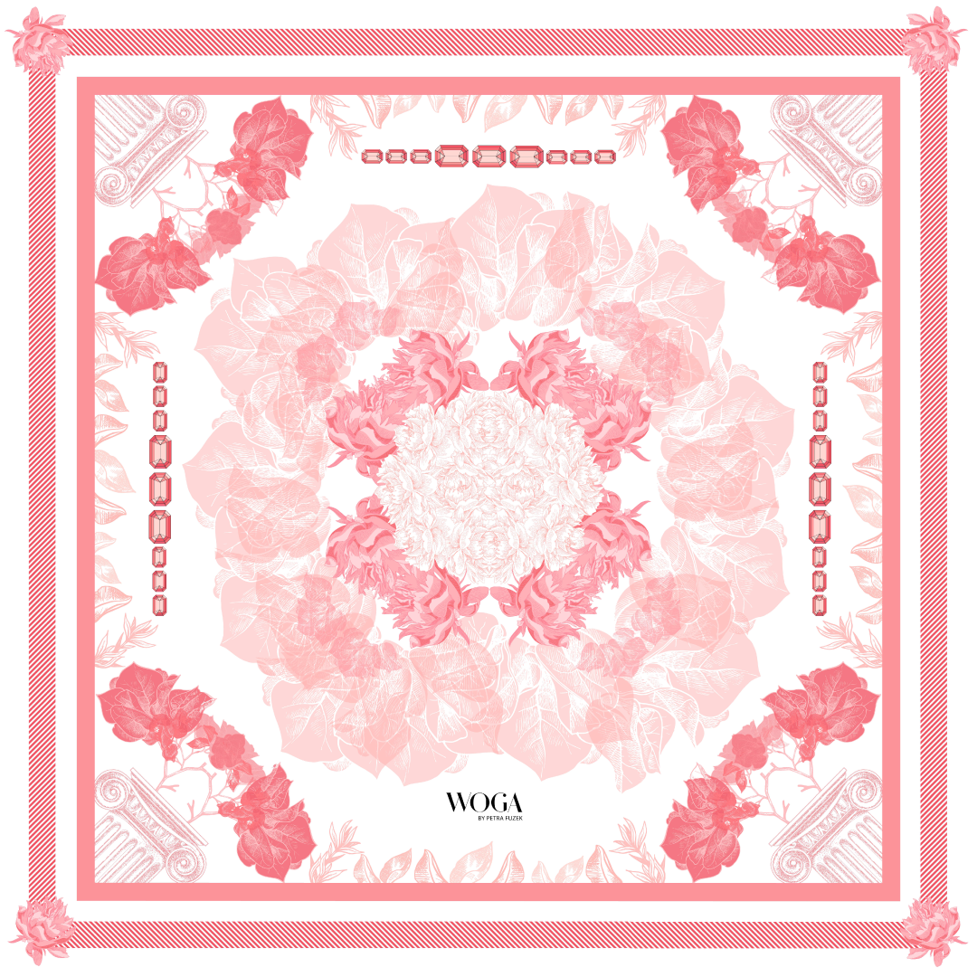 The Pink Greek Peony Scarf