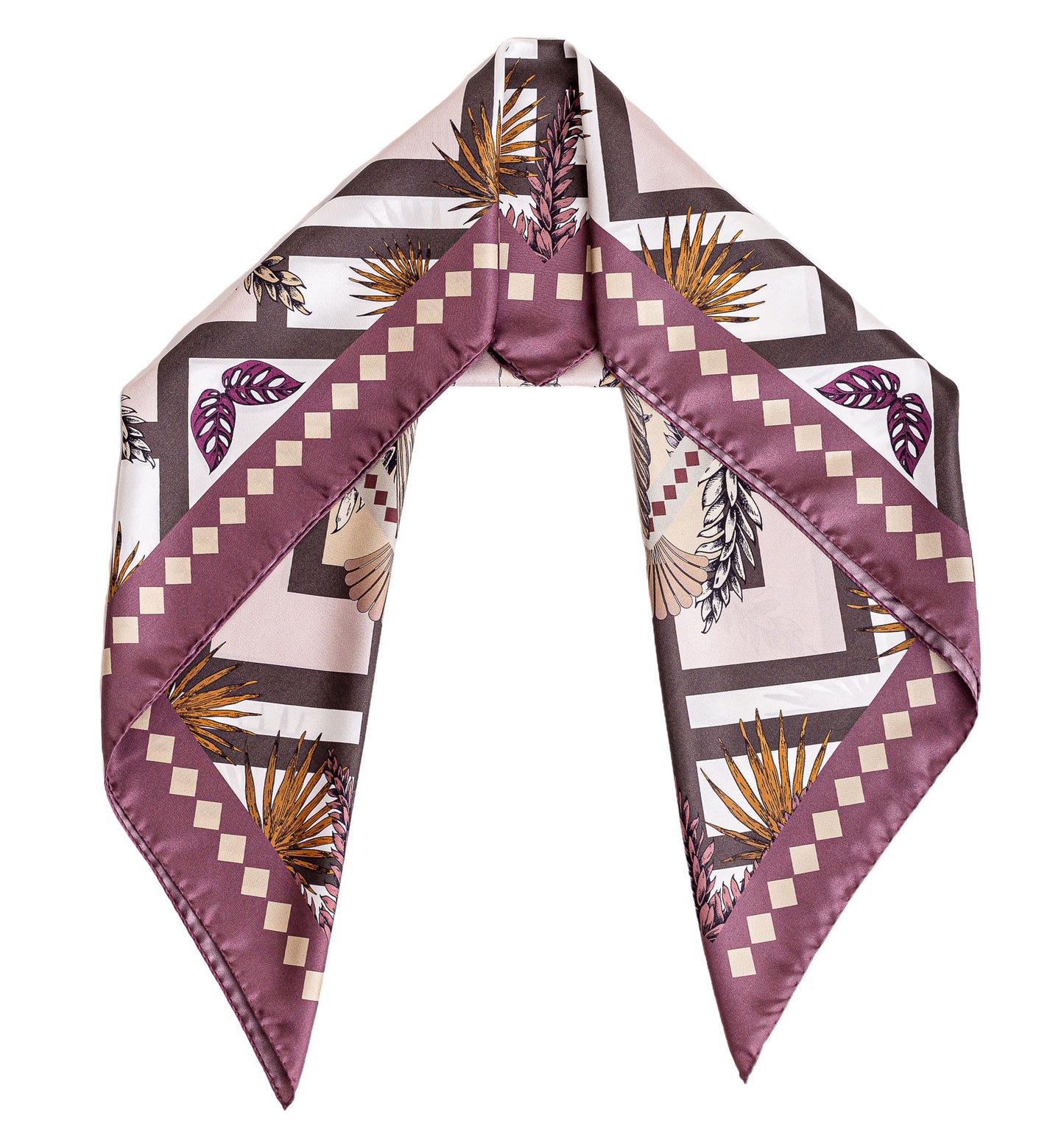 Mauve Hummingbird Art Deco Scarf