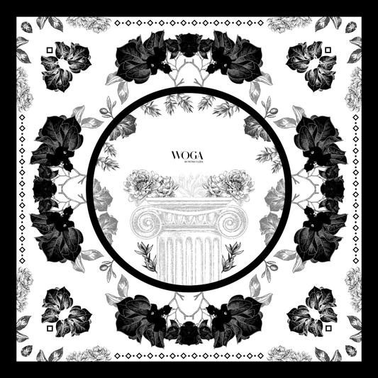 The Black Greek Peony Scarf